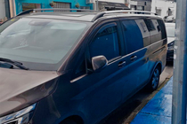 Mercedes Vito/V-class W447 2014- гг. Рейлинги Хром CAN Оригинальный Дизайн (Металлические Ножки) Длинная База (EXTRALONG) фото 6