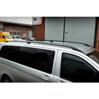 Черные рейлинги CAN Оригинальный дизайн (металлические ножки) Mercedes Vito/V-class W447 2014- гг. фото 3