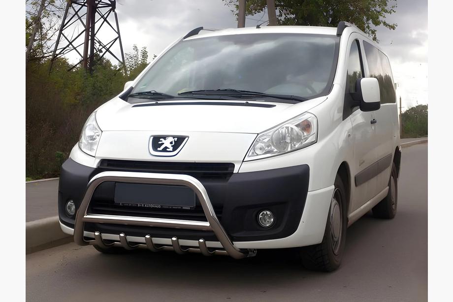 Fiat Scudo 2007-2015 гг. Кенгурятник WT003/4 (нержавейка) без надписи, 60 мм Image