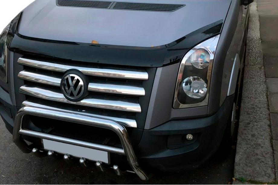 Volkswagen Crafter 2006-2016 гг. Кенгурятник WT004 Нержавейка 60мм, с надписью Фото 3