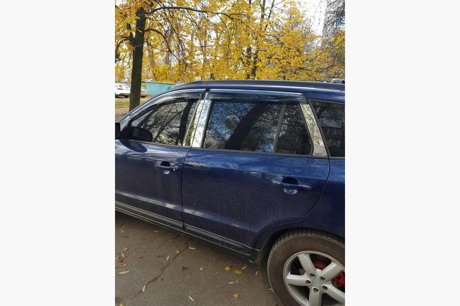 Hyundai Santa Fe 2 2006-2012 гг. Накладки на дверные стойки из нержавеющей стали (6 шт) Фото 2
