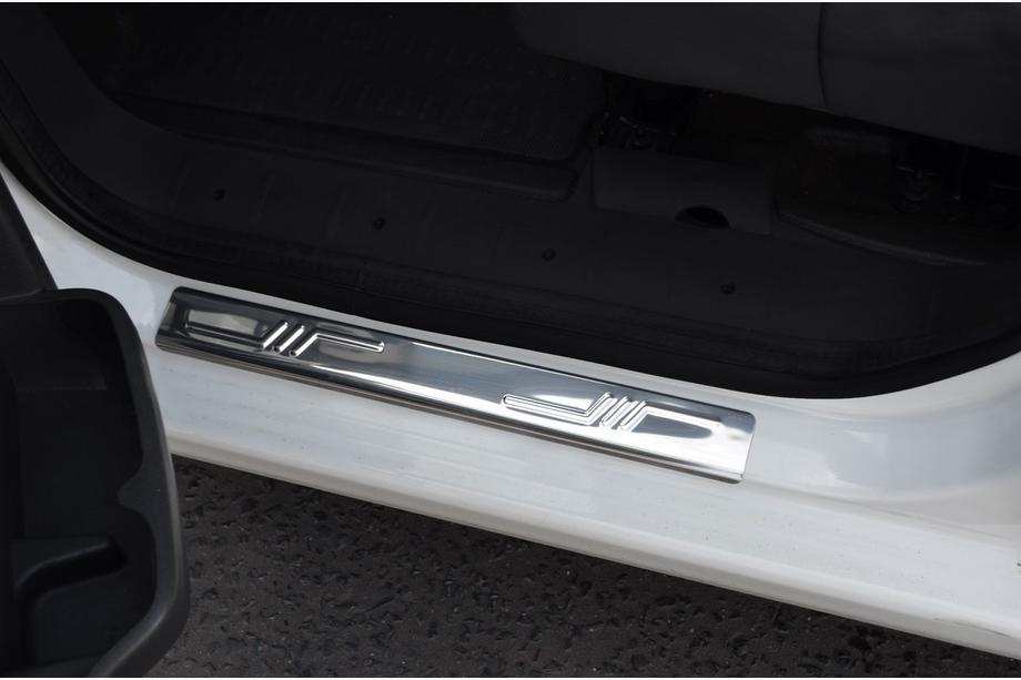 Citroen C-1 2005-2014 гг. Накладки на пороги Omsa (2 шт., нержавейка) Image
