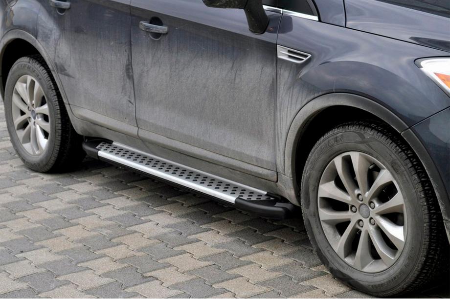 Ford Kuga 2008-2013 гг. Боковые Подножки Allmond Grey (2 шт., Алюминий) Image