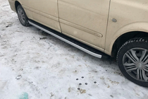 Mercedes Viano 2004-2014 гг. Боковые пороги Alliance (2 шт., алюминий) фото 9