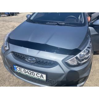 Дефлектор капота 2011-2017 (ANV) Hyundai Accent 2011-2017 гг. фото 2