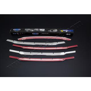 Накладки на решетку радиатора OmsaLine (2018↗, 4 шт, нержавейка) Ford Courier 2014-2023 гг. фото 2