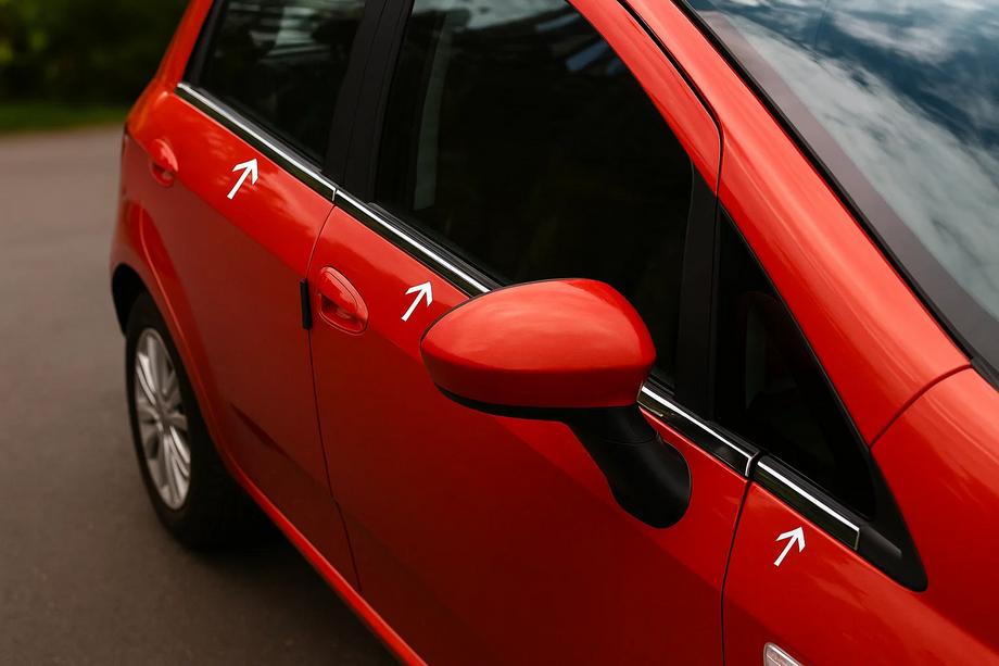 Nissan Micra K12 2003-2010 гг. Окантовка стекол Нержавеющая сталь (6 шт) Image