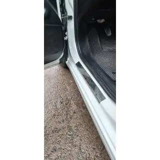Накладки на пороги Carmos V1 Aegea (4 шт, нержавейка) Fiat Tipo 2016- гг. фото 3