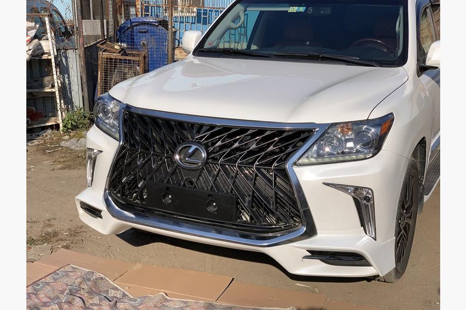 Lexus LX570/450d 2008-2022 гг. Передний бампер для 2008-2015 в стиле рестайлинг (грунтованный под покраску) Черный Фото 9