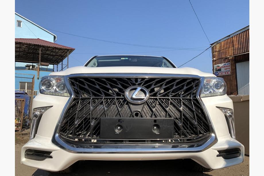 Lexus LX570/450d 2008-2022 гг. Передний бампер для 2008-2015 в стиле рестайлинг (грунтованный под покраску) Черный Фото 11