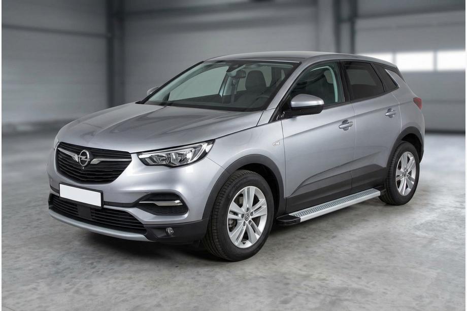 Opel Grandland X 2017- гг. Боковые Подножки Maya V2 (2 шт., Алюминий) Image