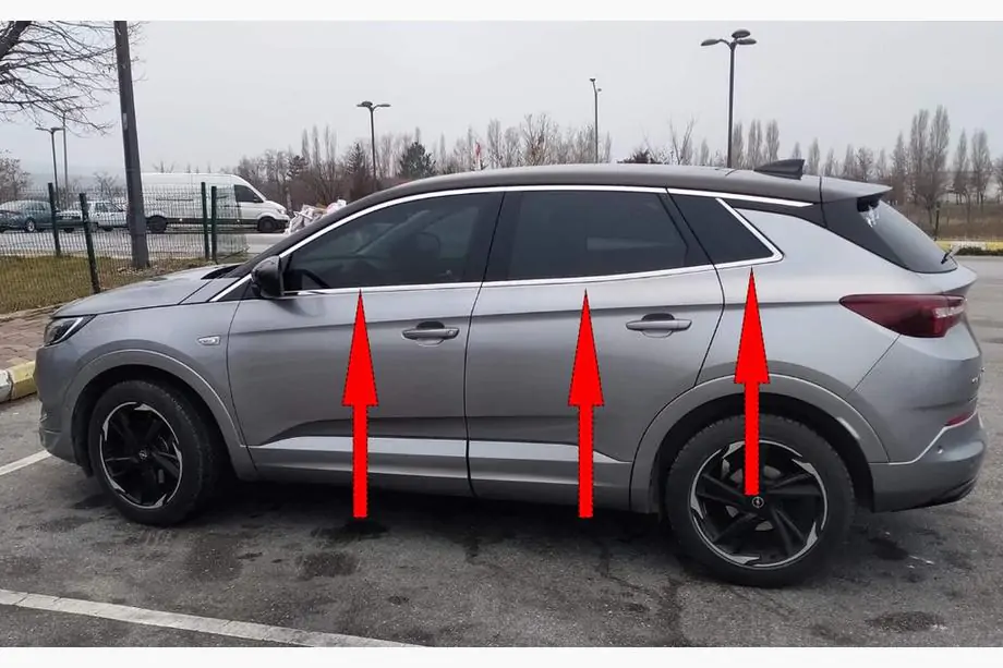 Opel Grandland X 2017- гг. Нижние молдинги стекол нержавейка (6 шт)