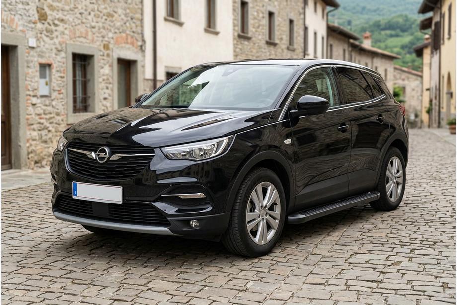 Opel Grandland X 2017- гг. Боковые Подножки Allmond Black (2 шт, Алюминий) Фото 1
