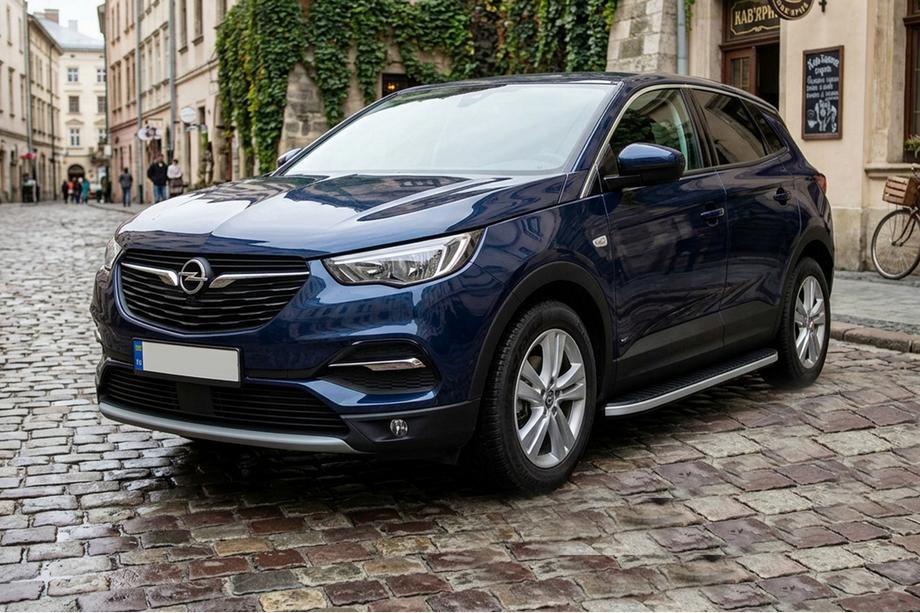 Opel Grandland X 2017- гг. Боковые Подножки Tayga Grey (2 шт, Алюминий) Фото 1