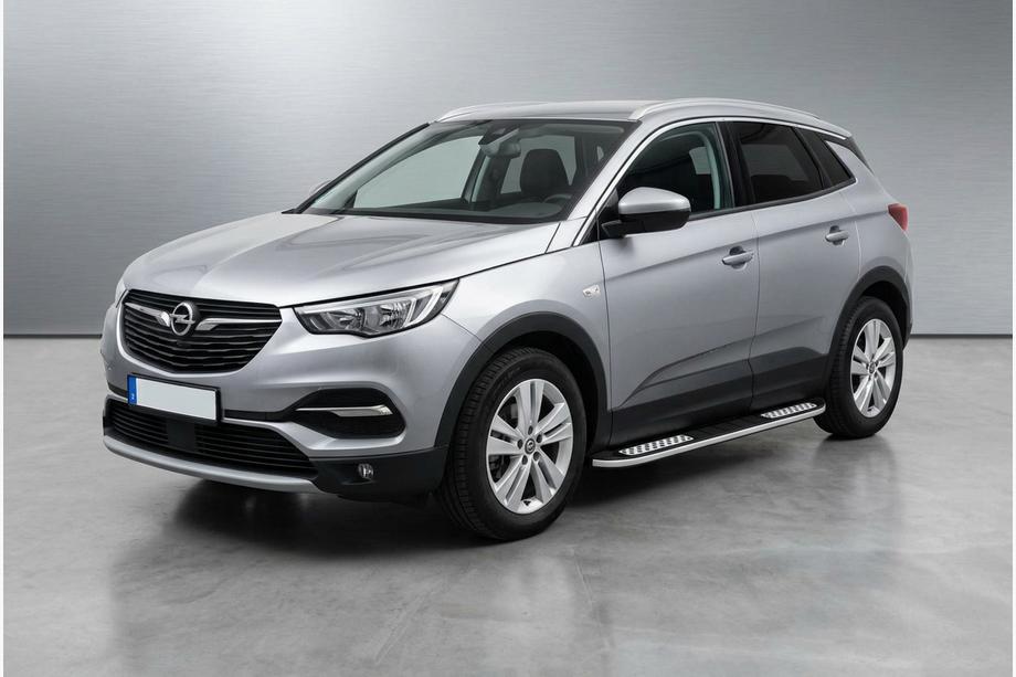 Opel Grandland X 2017- гг. Боковые Подножки Tayga V2 (2 шт, Алюминий) Фото 1