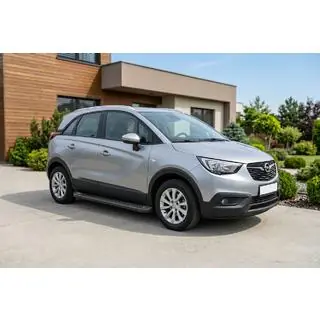 Боковые Подножки Allmond Black (2 шт., Алюминий) Opel Crossland X 2017-2024 гг. фото 1