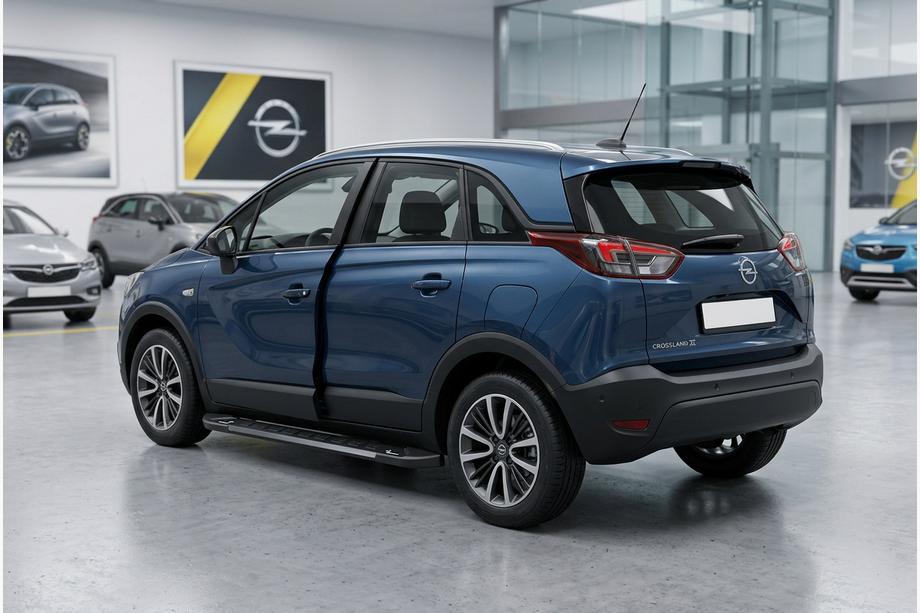 Opel Crossland X 2017-2024 гг. Боковые Подножки RedLine Black (2 шт., Алюминий) Image