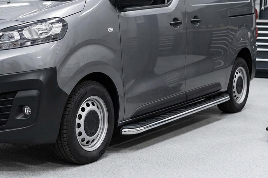 Citroen Jumpy/Dispatch 2017- гг. Боковые Подножки Maydos V1 (2 шт., Алюминий и Нержавейка) Image