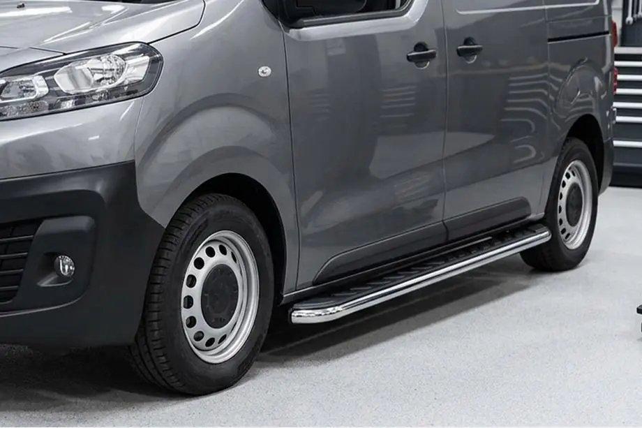 Citroen Jumpy/Dispatch 2017- гг. Боковые Подножки Maydos V1 (2 шт., Алюминий и Нержавейка) Image