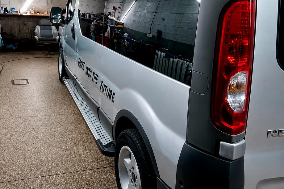 Opel Vivaro 2001–2015 гг. Боковые Подножки Allmond Grey (2 шт., Алюминий) Длинная База Фото 5