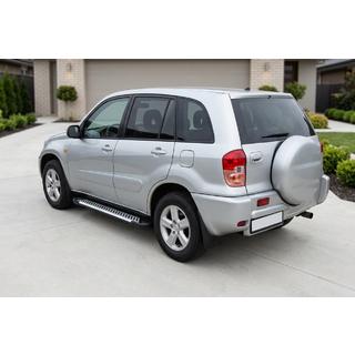 Боковые Подножки Line (2 шт., Алюминий) Toyota Rav 4 2001-2005 гг. фото 1