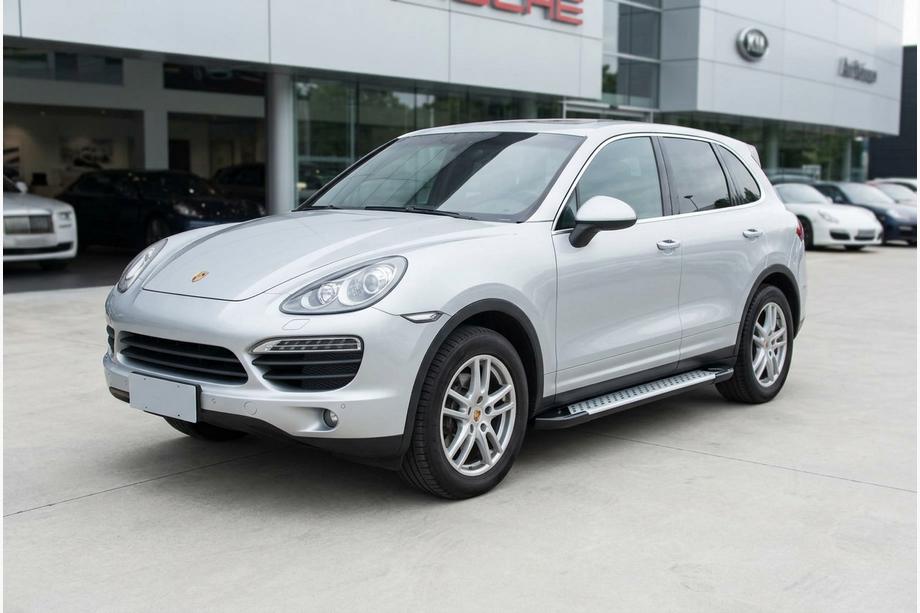 Porsche Cayenne 2010-2017 гг. Боковые Подножки Allmond Grey (2 шт., Алюминий) Image