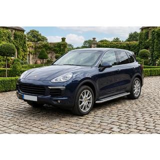 Боковые Подножки Maydos V2 (2 шт., Алюминий и Нержавейка) Porsche Cayenne 2010-2017 гг. фото 1