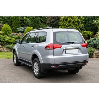 Боковые пороги Bosphorus Black (2 шт., алюминий) Mitsubishi Pajero Sport 2008-2015 гг. фото 1