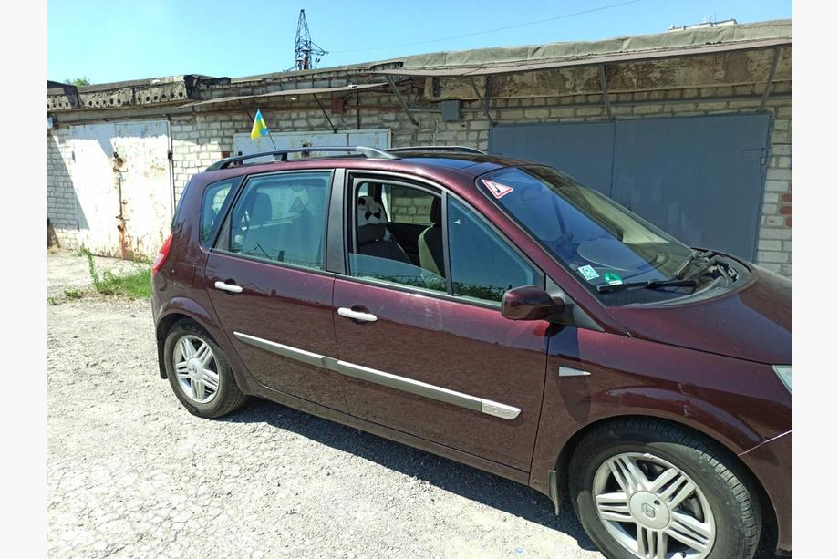 Renault Scenic/Grand 2003-2009 гг. Черные Рейлинги (2 шт) Короткая База Фото 3