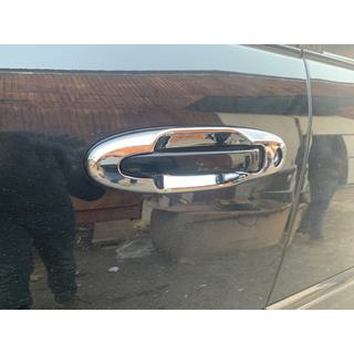 Хромированные накладки вокруг ручек (4 шт, пластик) Toyota Land Cruiser 100 1998-2007 гг. фото 3