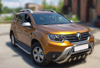 Renault Duster 2018-2024 гг. Защита переднего бампера без надписи WT003 (нержавейка) фото 7