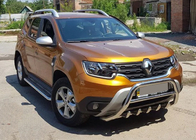 Renault Duster 2018-2024 гг. Защита переднего бампера без надписи WT003 (нержавейка) фото 6