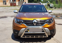 Renault Duster 2018-2024 гг. Защита переднего бампера без надписи WT003 (нержавейка) фото 5
