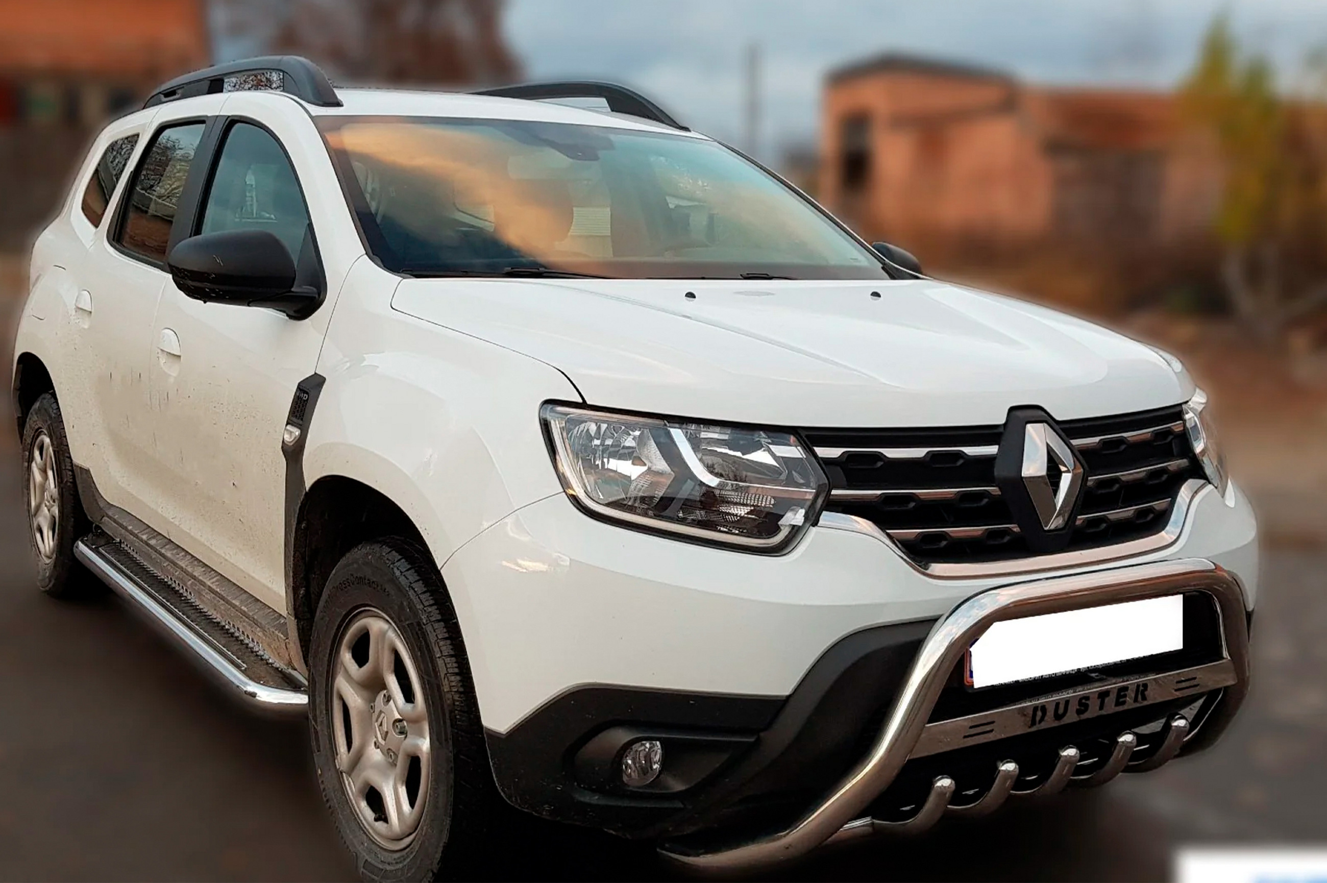 Кенгурятник з написом WT004 (нерж.) для Dacia Duster 2018-2024 рр - фото 3