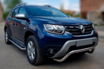 Dacia Duster 2018-2024 гг. Кенгурятник WT007 (нержавейка) фото 1