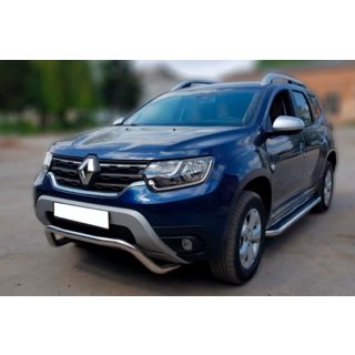 Кенгурятник WT007 (нержавейка) Dacia Duster 2018-2024 гг. фото 3