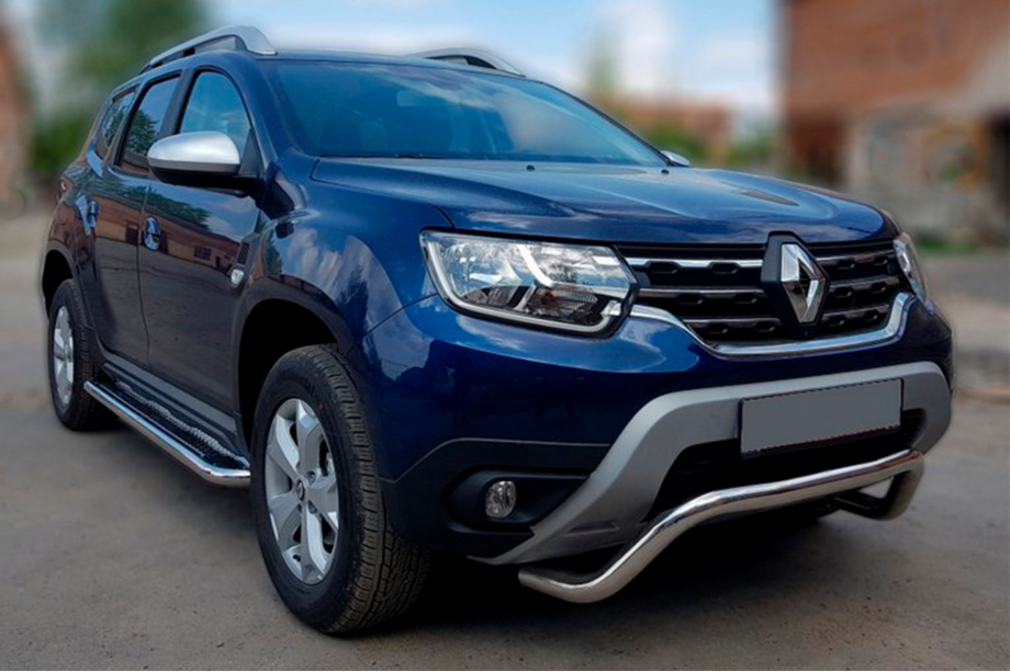Renault Duster 2018-2024 гг. Кенгурятник WT007 (нержавейка) Image