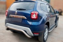 Dacia Duster 2018-2024 гг. Задняя защита AK007 (нержавейка) фото 1