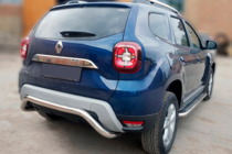 Dacia Duster 2018-2024 гг. Задняя защита AK007 (нержавейка) фото 1