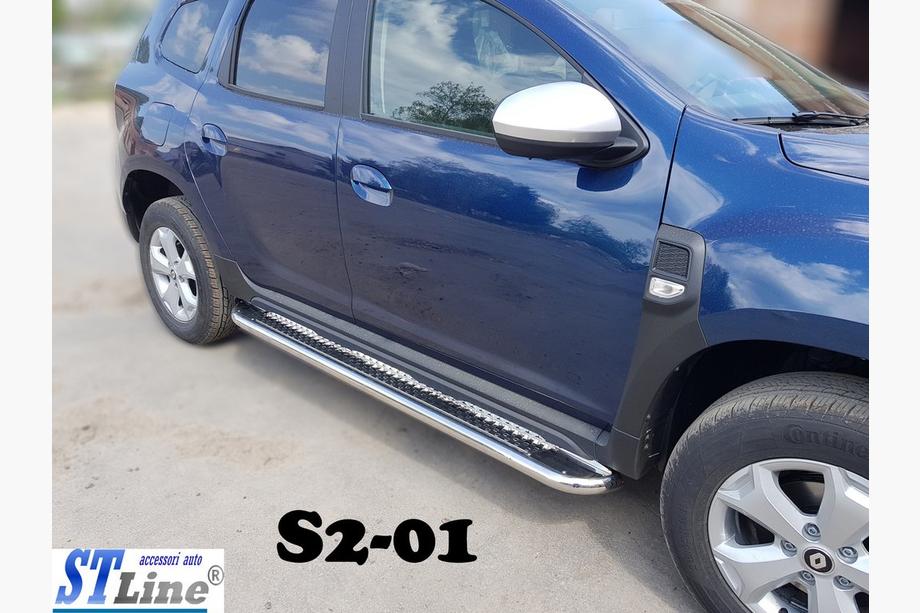 Dacia Duster 2018-2024 гг. Боковые Подножки Premium (2 шт., Нержавейка) Ø60 Фото 3