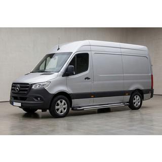 Боковые Подножки Rainbow (2 шт., Алюминий) Mercedes Sprinter W907/W910 2018- гг. фото 1
