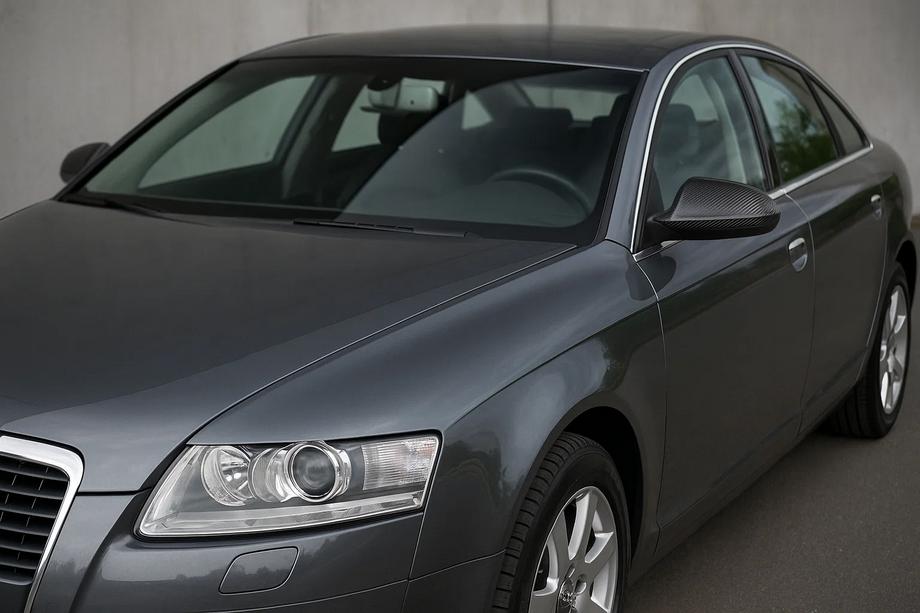 Audi A6 C6 2004-2011 гг. Накладки на Зеркала 2006-2008 (2 шт., Карбон) Image