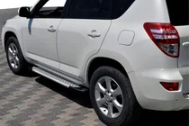Toyota Rav 4 2006-2013 гг. Боковые Подножки Allmond Grey (2 шт., Алюминий) фото 1