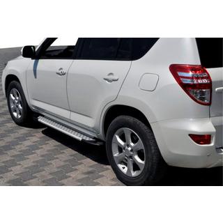 Боковые Подножки Allmond Grey (2 шт., Алюминий) Toyota Rav 4 2006-2013 гг. фото 1