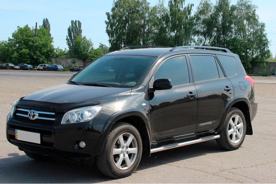 Toyota Rav 4 2006-2013 гг. Боковые трубы для стандартной базы (2 шт, нержавейка) Фото 4