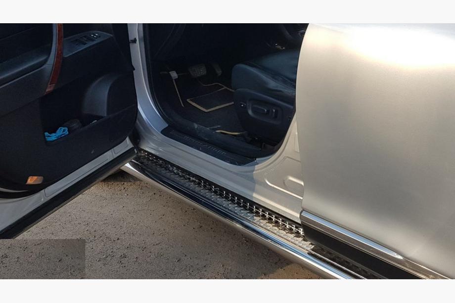 Toyota Highlander 2008-2013 гг. Боковые Подножки Premium (2 шт., Нержавейка) Image