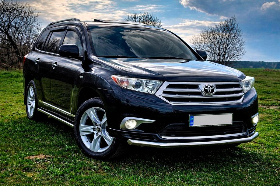 Toyota Highlander 2008-2013 гг. Боковые трубы (2 шт., нержавейка) Image