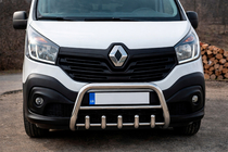 Opel Vivaro 2015-2019 гг. Кенгурятник WT003-4 (нержавейка) С надписью фото 6