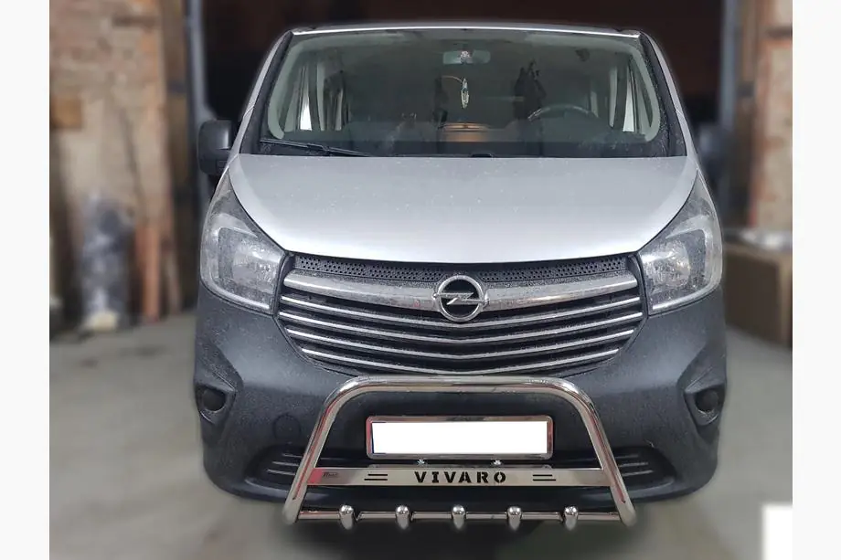 Opel Vivaro 2015-2019 гг. Кенгурятник WT003-4 (нержавейка) С надписью