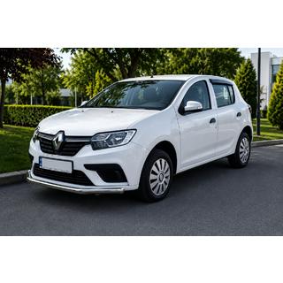 Передняя защита ST008 (нержавейка) Renault Sandero 2013-2022 гг. фото 1